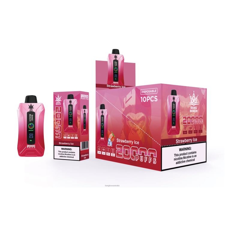 Bang Box Australia ZT4246 Strawberry Ice | Bang Beach 20000 Puffs Smart Screen Vape