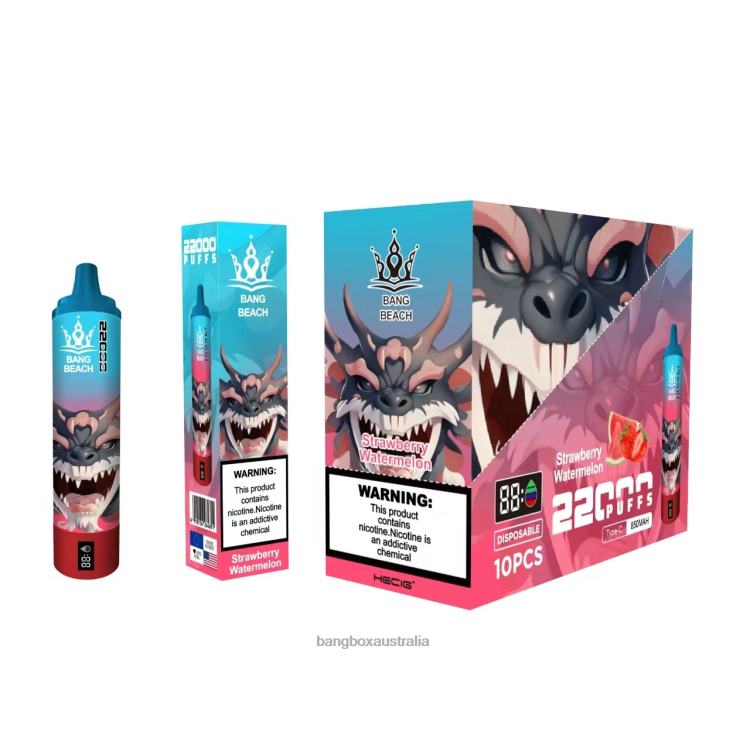 Bang Box Vape Review ZT42423 Strawberry Watermelon | Bang Beach 22000 Puffs Smart Screen