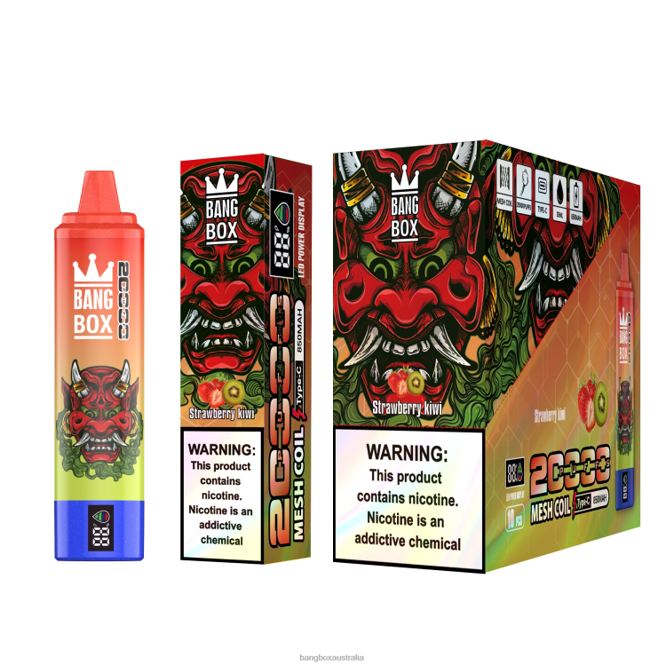 Bang Box Australia ZT42451 Strawberry Kiwi | Bang Box 20000 Puffs Smart Screen