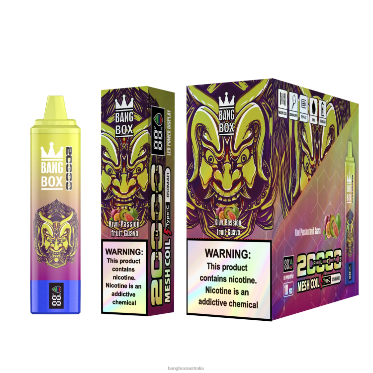 Bang Vapes Australia ZT42450 Kiwi Passion Fruit Guava | Bang Box 20000 Puffs Smart Screen