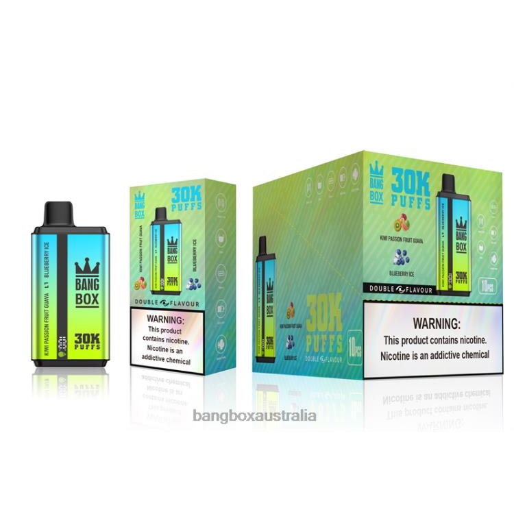 Bang Vapes Australia ZT42465 Kiwi Passion Fruit Guava & Blueberry Ice | Bang Box 30000 Puffs Dual Flavors