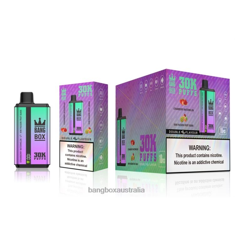 Bang Vapes Australia ZT42470 Strawberry Watermelon & Kiwi Passion Fruit Guava | Bang Box 30000 Puffs Dual Flavors